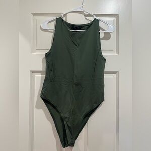 Olive Green Sleeveless Bodysuit